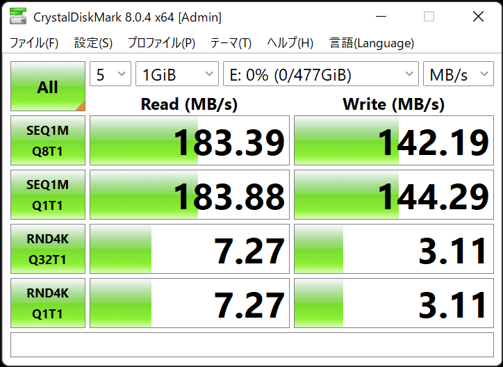 GPD WIN Max 2　microSDカード速度