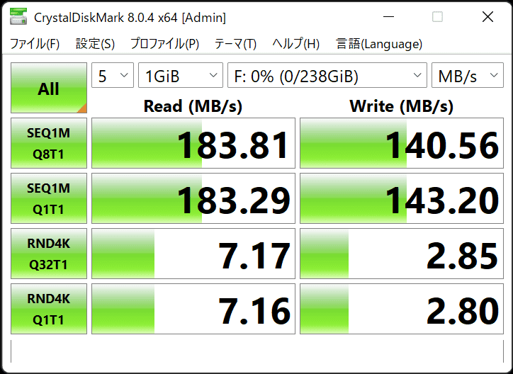 GPD WIN Max 2　SDカード速度