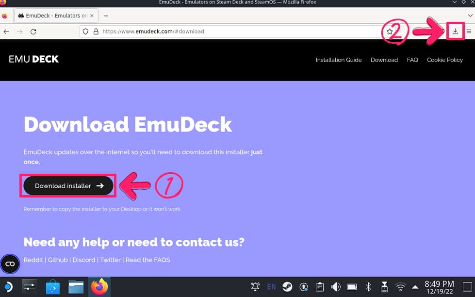 Steam Deck　EmuDeck ダウンロード