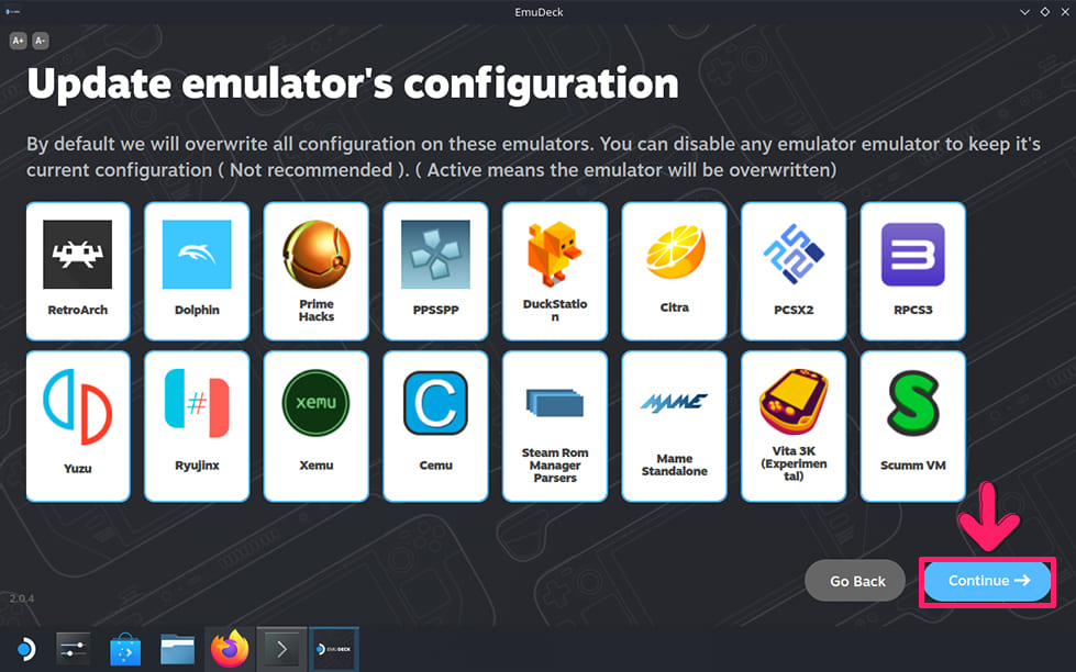 Steam Deck　EmuDeck インストール