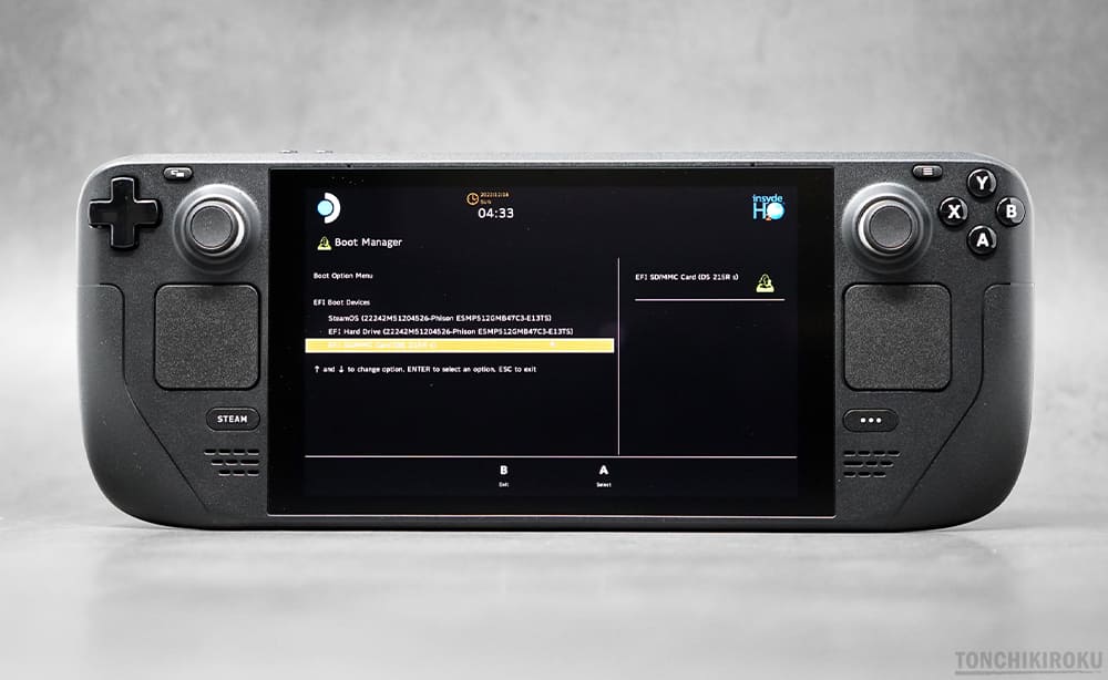 SteamDeck　ブートメニュー