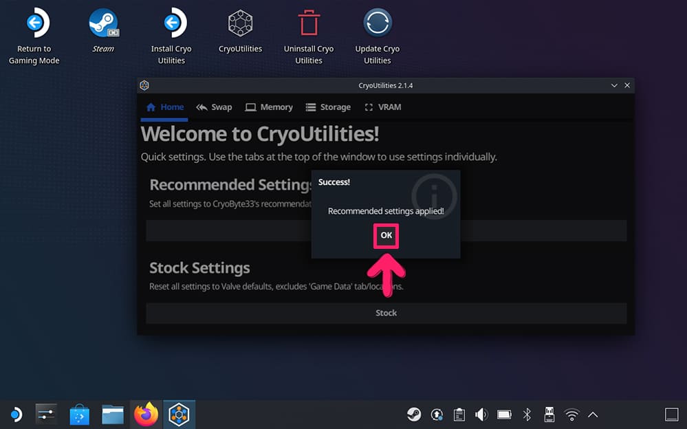 Steam Deck　CryoUtilities 導入方法