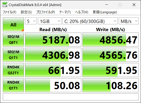 GPD WIN Mini　SSD速度