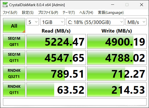 GPD WIN4 2024　SSD速度