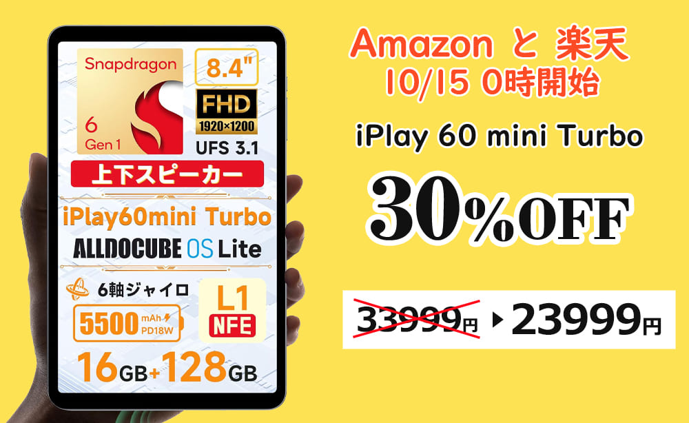 Alldocube iPlay 60 mini Turbo　価格・クーポン