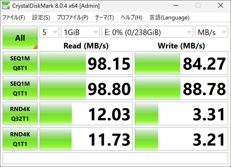 GPD DUO　SDカード速度