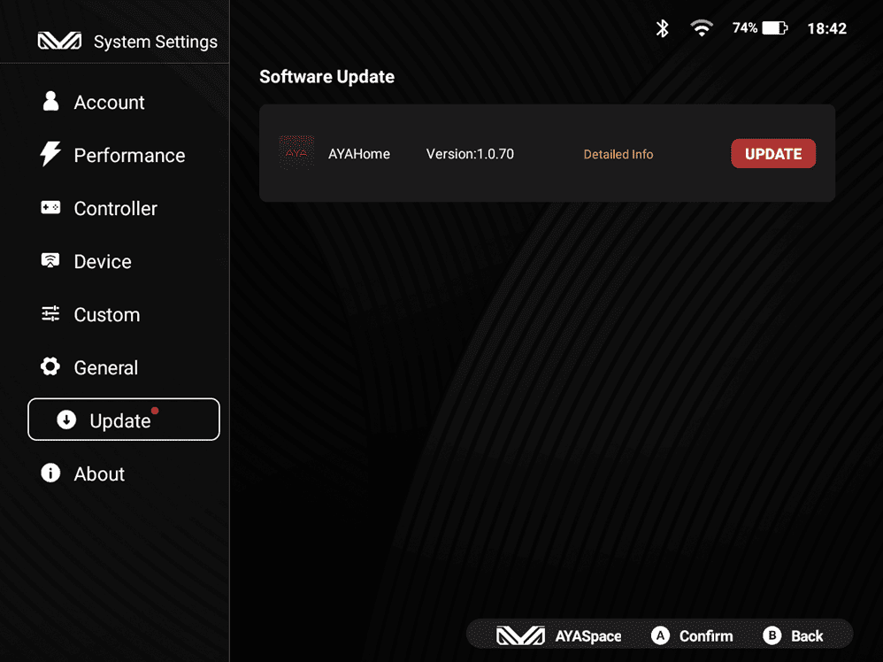 AYANEO Pocket AIR Mini　システムアップデート