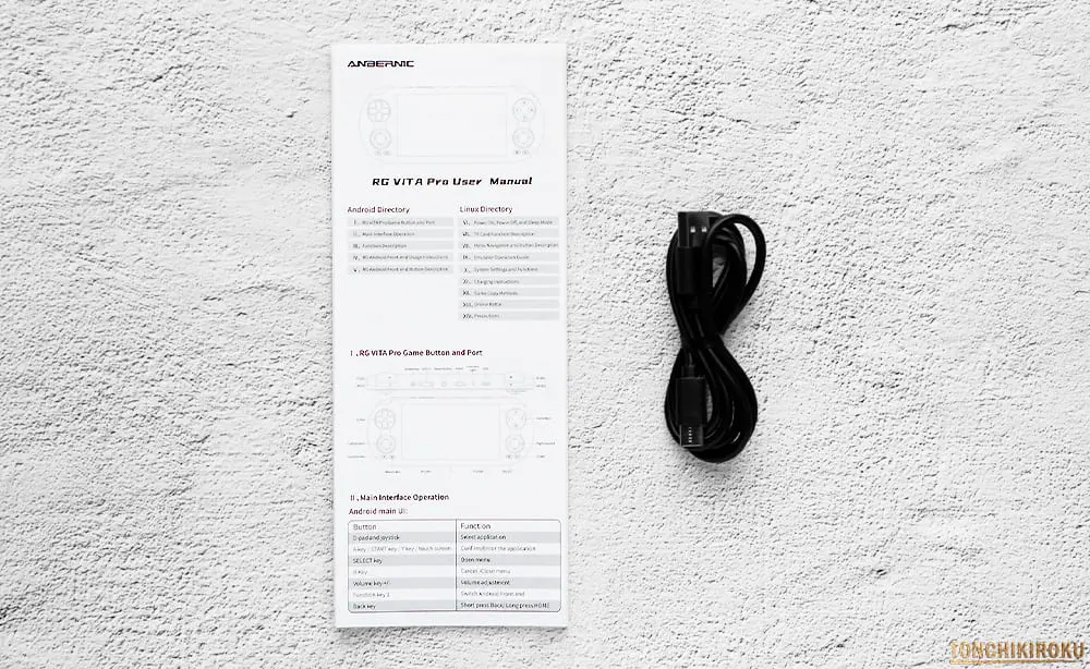 ANBERNIC RG VITA Pro　付属品