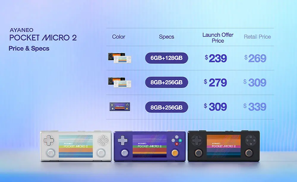 AYANEO Pocket MICRO 2　モデル・価格