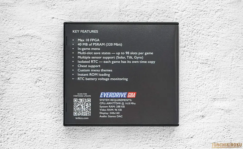 EverDrive GBA PRO　製品仕様