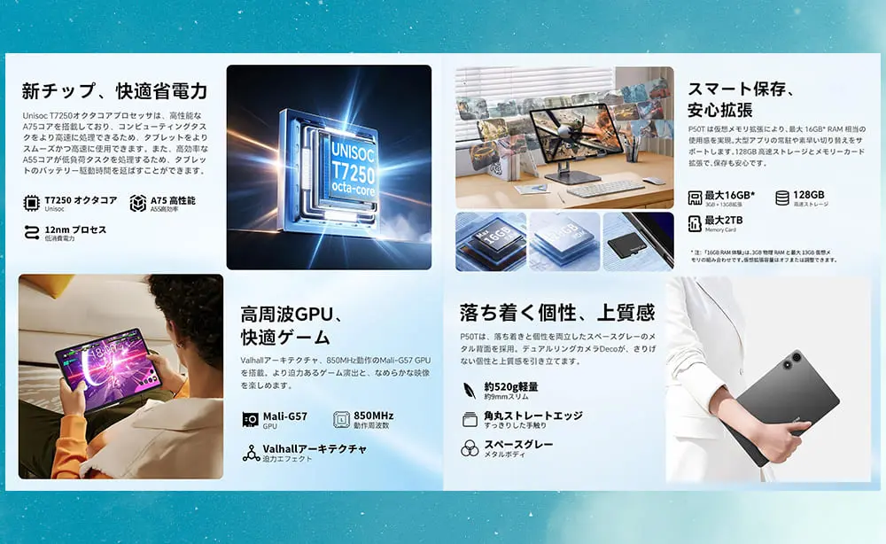Teclast P50T 強化版 スペック